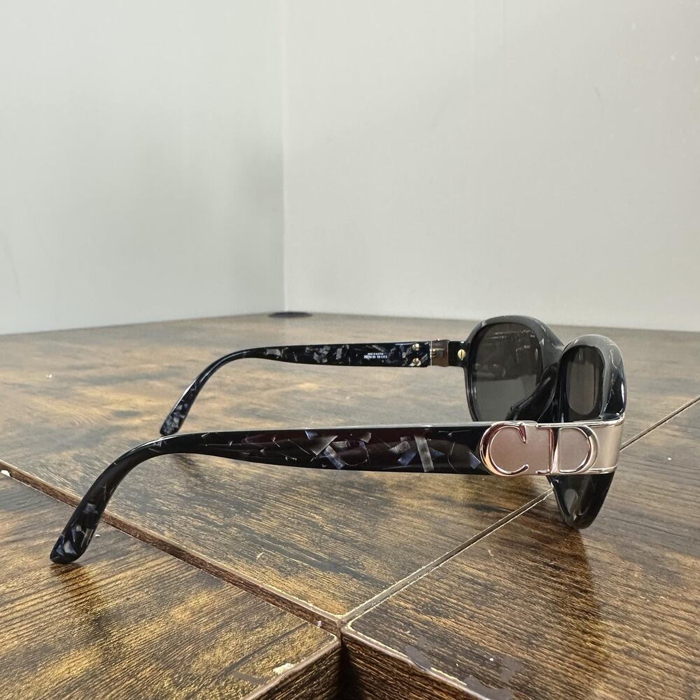 Christian Dior 2017A 95 Sunglasses Womens Black Tortoise Oval Gray Lens Logo - Picture 5 of 8